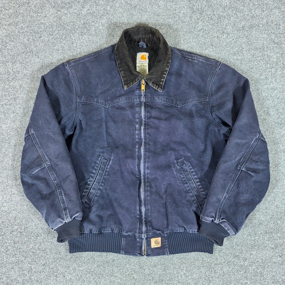 Vintage Carhartt J14 MDT Midnight Navy Santa Fe Jacket Mens Size Medium 90s Y2K - Picture 1 of 9